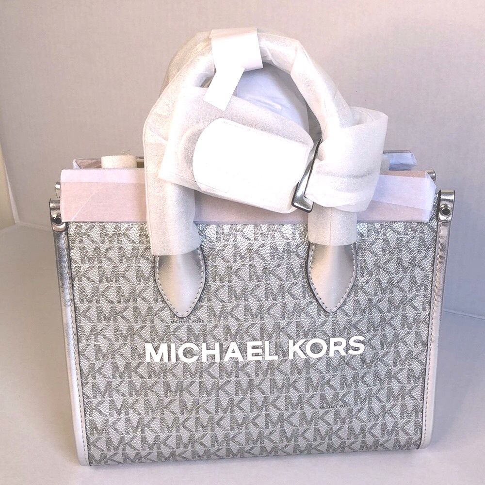 Mirella Small Metallic Signature Logo Crossbody Bag